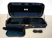 Strong&Sturdy 4/4 Full Size Wooden Double Violin Case for 2 violins Blue Color