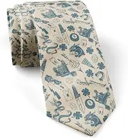[KAWAMOUSE] ( Traditional Tattoo Designs ) Fashion Novelty Necktie, Conversation Neckwear Ties Great for Party and Events, As Shown