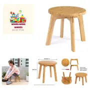 Bamboo Step Stool, 10.65 Inches - Portable Wooden Stool for Adults, Kids, Kit...