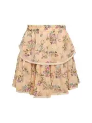 Allison New York (Anthropologie) NWT Women's Peach Floral Tier Mini Skirt Large