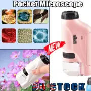 HANDHELD MICROSCOPE KIT 60-120x Pocket Microscope Battery Powered With LED AU