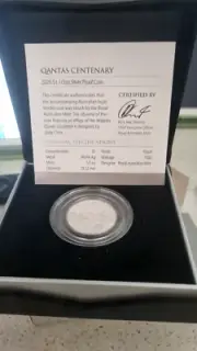 Qantas 1/2 oz Silver Proof Coin. 100 Years Of Qantas
