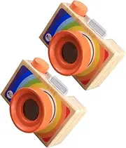 ifundom 2pcs Wooden Kaleidoscope Toys Kids Imitation Camera Creative Educational Plaything for Children