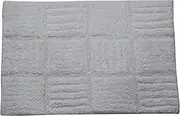 Castle Hill Bath Mat with Spray Latex Backing, Checker Board Design, 20 by 30-Inch, White