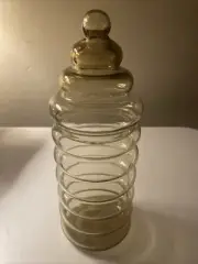 VTG Holmegaard Primula Apothecary Jar Glass Canister With Lid Jacob Bang 10”
