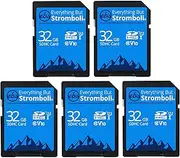 Everything But Stromboli 32GB SD Card (5 Pack) Speed Class 10 UHS-1 32G SDHC Memory Cards for Compatible Camera, Computer, Trail Cam, Video Camcorder