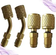 FELTECHELECTR 4pcs Air Conditioner Refrigeration Hose Adapter Set for R22 R410a Quick Connector Kit Joint Remover High-end Manifold Converting