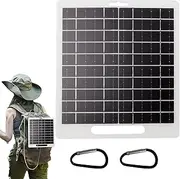 Solar Panel for Charging - Solar Charging Panel DC USB Port - Monocrystalline High Efficiency 10W Equipment for Smartphone, Laptop, Tablet, Wireless Earphone
