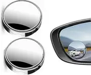 LYSAIMG 2Pcs Car Blind Spot Mirrors,Round HD Glass Frameless Convex Rear Side View Mirror, 360° Adjustabe Small Rearview Mirrors with Self Adhesive for Jeep,Cars,Truck
