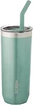 Smash Smoothie and Coffee Tumbler with Straw and lid, Sage Green, 650 ml Capacity