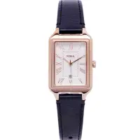 在飛比找Yahoo奇摩購物中心優惠-FOSSIL 羅馬時間刻度皮革錶帶手錶(ES5310)-銀色