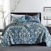 100% Cotton Coverlet Bedspread Set Quilt Queen King Size Bed 230 x 250cm Audrey