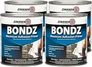 Zinsser BONDZ Maximum Adhesion Primer - Low VOC, Water-Based Primer for Interior/Exterior Projects on Difficult Surfaces Like PVC, Tile, Metal, and Glossy Finishes - 946 ml (Pack of 4)