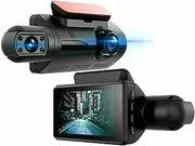 HD 1080P Dual Lens Car DVR Dash Cam 3" Front and Rear Video Recorder Camera with G-Sensor