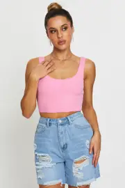 Pink Crop Top - Size 14, Women's Tank
