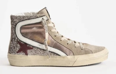 Golden Goose Slide High Top Sneaker Glitter Bronze EU 39 US 9 NIB