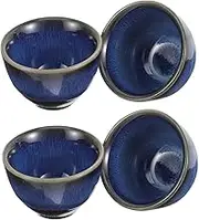 CIYODO 4pcs Japanese Style Sake Cups Versatile Drinkware for Tea Wine and Water Unique Glazed Design for Home and Parties Safe Material for Entertaining