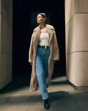 BNWT SASS & BIDE "Rendevouz" Faux Fur Mid Length Coat - Beige - Size 8 - $850