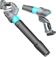 400W Cordless Leaf Blower,2 * 4.0Ah Lithium Battery Hair Dryer,Running Time 60min,2 Operating Modes,Powerful Blower - Snow Blower,5 Speeds,Wind Force 90MPH,for Lawn Care, Patio, Yard