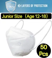 50 Pcs White KN95 Protective 5 Layer Face Mask BFE 95% Disposable Junior Masks