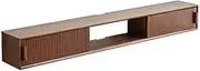 Floating TV Unit Modern Beech Wall-Mounted Floating TV Stand, Walnut Colored Floating TV Cabinet with Sliding Door for Under TVs, Sturdy Living Room Furniture ﻿ Floating TV Cabinet(180cm)