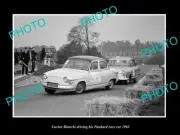 OLD LARGE HISTORIC PHOTO OF LUCIEN BIANCHI DRIVING HIS PANHARD RACE CAR c1961