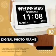 10" Extra Large Dementia Clock Digital Calendar Day Clocks LED Alarm Clock Wall