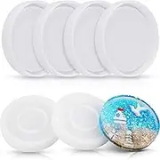 DIY Round Coaster Mold Big Silicone Epoxy Resin Casting Molds for Coasters, Cement - 3.93 Inches/ 10 cm in Diameter