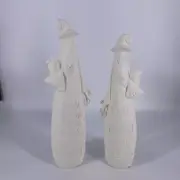 Set of 2 Ready to Paint Ceramic Bisque Halloween Ghosts 13” & 14”