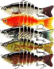 Trout Bait, 3D Bait for Perch and Trout, Realistic Swimming Bait with 3D Swimming Action for Trout, Catfish, Perch, Sweet and Saltwater Fishing