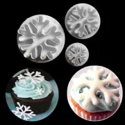3X Snowflake Mould Sugar Craft Fondant Cake Cookie Decor DIY Mold Cutter Plunger