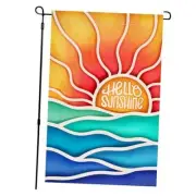 Hello Sunshine Summer Garden Flag Vertical Double Sided Sea 12x18 Colorful