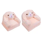 Foldable Kids Sofa Pink Dog Sponge Pull Out Kids Couch Soft Children Flip Ope