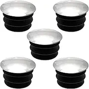 cyclingcolors 5X Round Blanking end Cap Ribbed Plastic Insert Tube Plug Chrome Nickel caps, 30mm