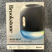 Brookstone Bass Beat Wireless LED Speaker *Brand New* Sealed NIB