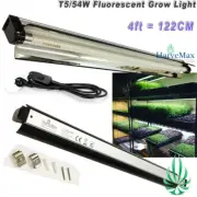 [10x] Hydroponic T5 HO Fluorescent Propagation Grow Light 4FT 54W Nano Reflector