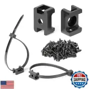 BethTie Saddle Type Zip Tie Mounts Base Kit with Screw Holes, 8-Inch Nylon Ca