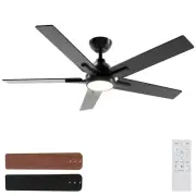 Sevenine 52 Inch Ceiling Fans with Lights and Remote, Black Ceiling Fan for B...