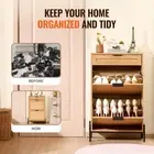Rattan Shoe Cabinet with Drawers and Slide Drawer Organizer Storage