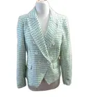 Rachel Zoe tweed Blazer Sz M NWT Green White Jacket Lined Preppy Clueless