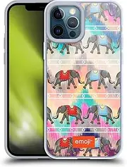 Head Case Designs Officially Licensed emojiｮ Elephants Hippie Chic Soft Gel Case Compatible with Apple iPhone 12 Pro Max
