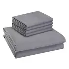 HotelStyle 800 Thread Count Cotton Rich Sateen Bed Sheet Set Full Silver 6 Piece