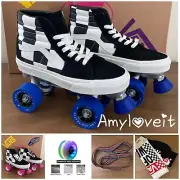 Vans Custom Roller Skates Bundle Checkerboard Shoes Size 8 Choose Wheel Color