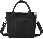 [DIYBGSH] Canvas Tote Bag with Zipper for Women Crossbody Bag Trendy Shoulder Handbag Satchel Hobo Bag Messenger Bag with Compartments