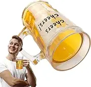 Beer Mug for Freezer - Fake Model Beer Stein Decoration | 450ml Leakproof Freeze-Proof Drinking Cup for Coffee Cocktail
