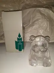 PartyLite Crystal TEDDY BEAR 4.5" Small Candle Holder P0580 Vintage NEW