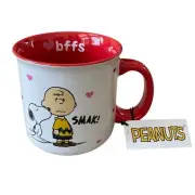 Peanuts Valentine's Day Mug Snoopy & Charlie Brown 20oz Ceramic Coffee Cup NEW