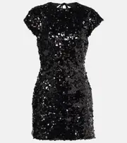 [Ganni] Ganni Sequined velvet minidress AU 16 black