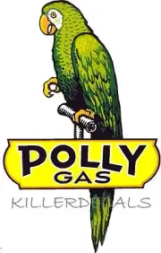 (POLLY-1) 12" POLLY GASOLINE DECAL GAS AND OIL FOR GAS PUMP, SIGN STICKER