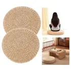 2Pack Straw Seat Cushion 15.7in Round Thick Tatami Floor Cushion Home Decor